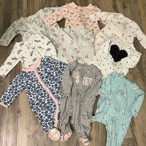 Baby girl carters 3 month sleeper lot